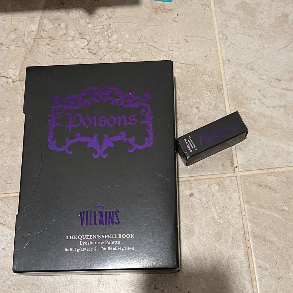 Besame Cosmetics Disney Villains Eyeshadow Palette and Lipstick